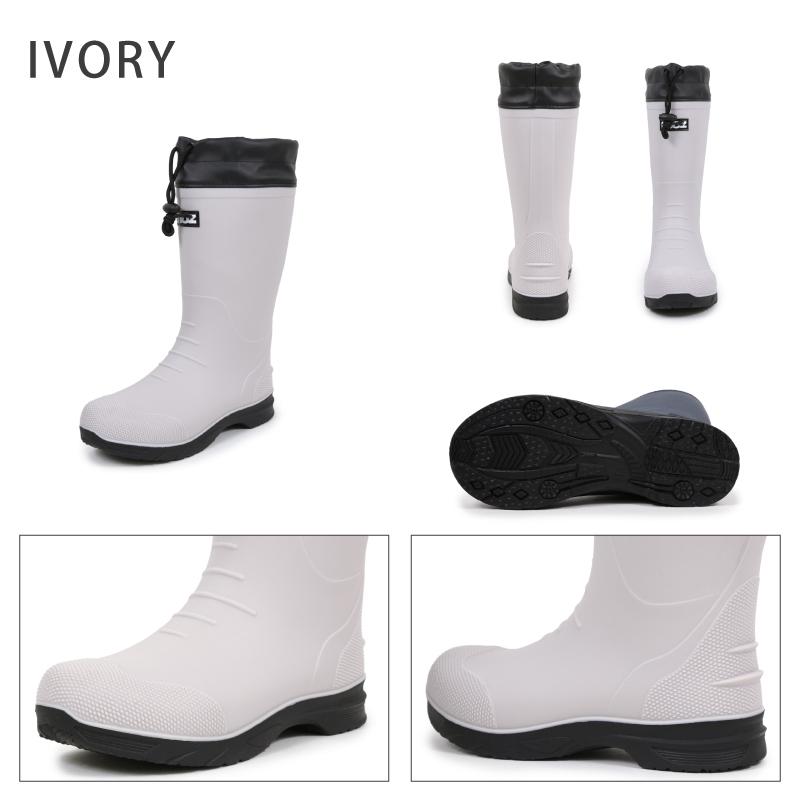 moz（モズ） レインブーツ ミドル丈 履き口しぼれる フード＆ドロー