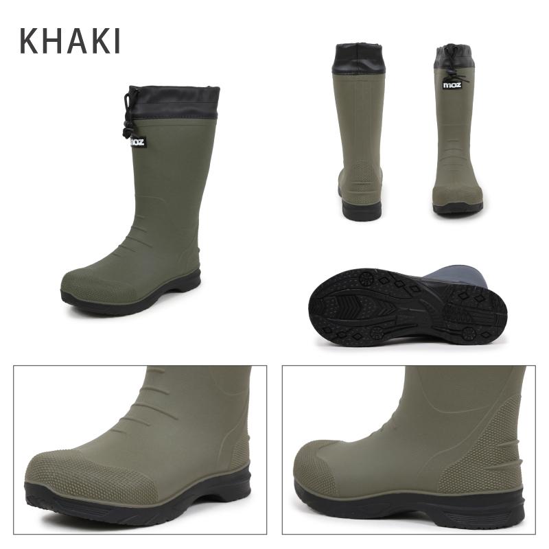 moz（モズ） レインブーツ ミドル丈 履き口しぼれる フード＆ドロー
