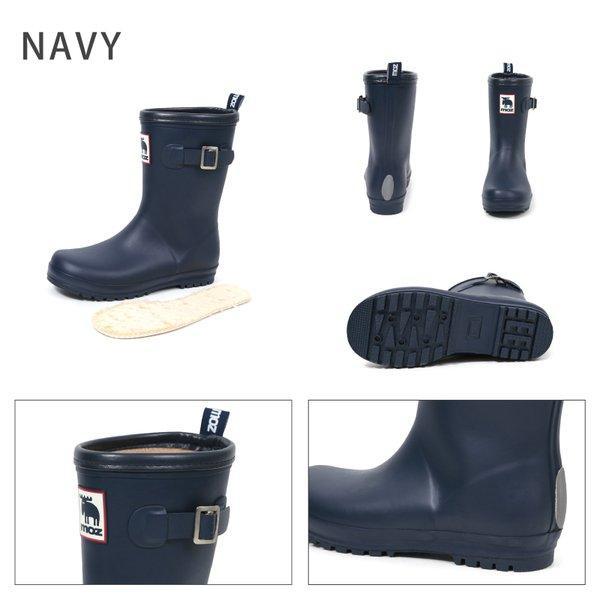 moz（モズ） レインブーツ ミドル丈 ボアインソール ウレタンライナー