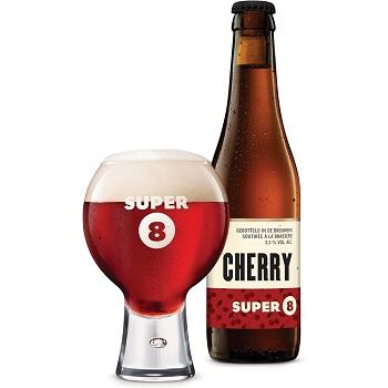 Belgium beer ベルギービール スーパー8 チェリー 瓶 330ml/24本.YR