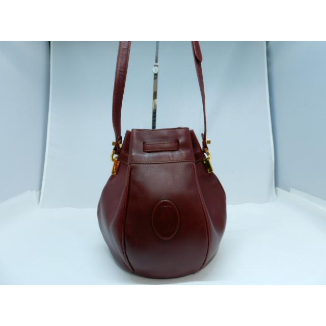 Cartier カルティエ ショルダー バッグ マスト ロゴ型押し レザー 巾着