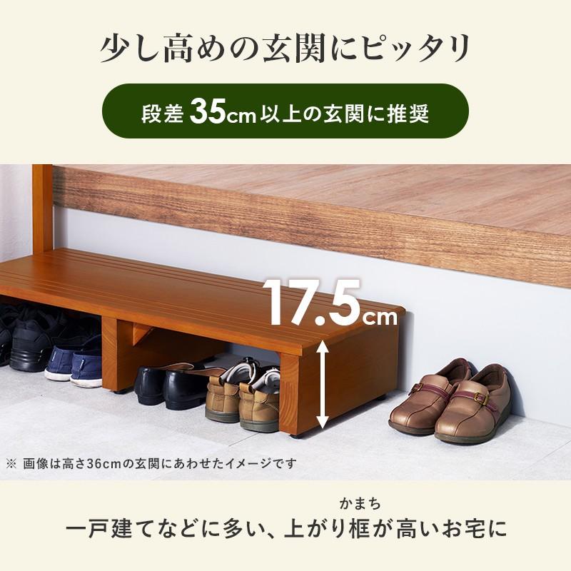 片側手すり付き玄関踏み台 ワイドタイプ 幅100cmタイプ 高さ17.5cm