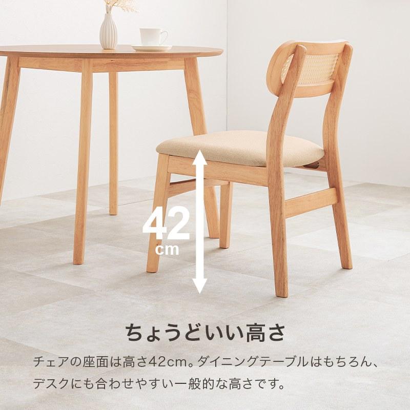 チェア2点セット 同色2脚セット 肘掛なし ラタン調 天然木 ダイニング