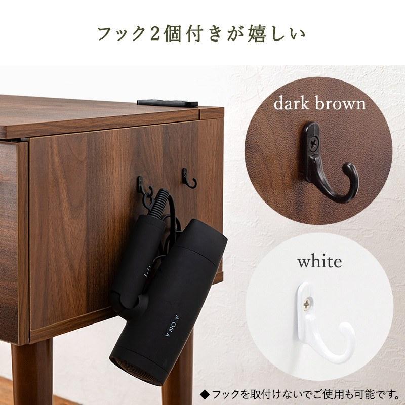 ドレッサー 幅69cm スツール付き ミラーを閉じるとデスクとして使用
