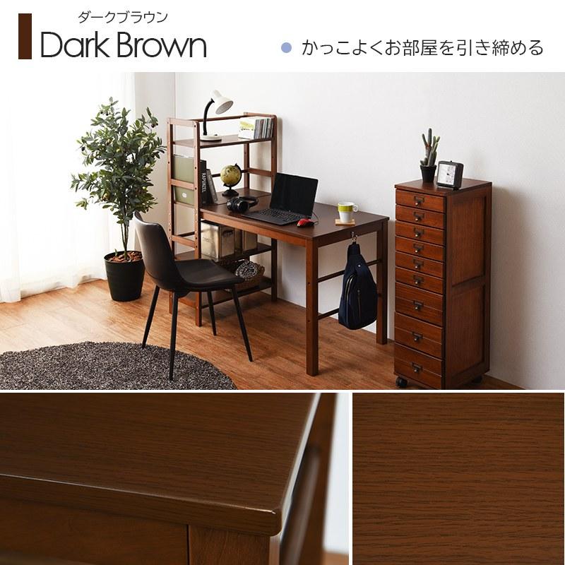 棚付デスク デスク幅120cm 可動棚 ラック 天然木 椅子別売 : あきし野