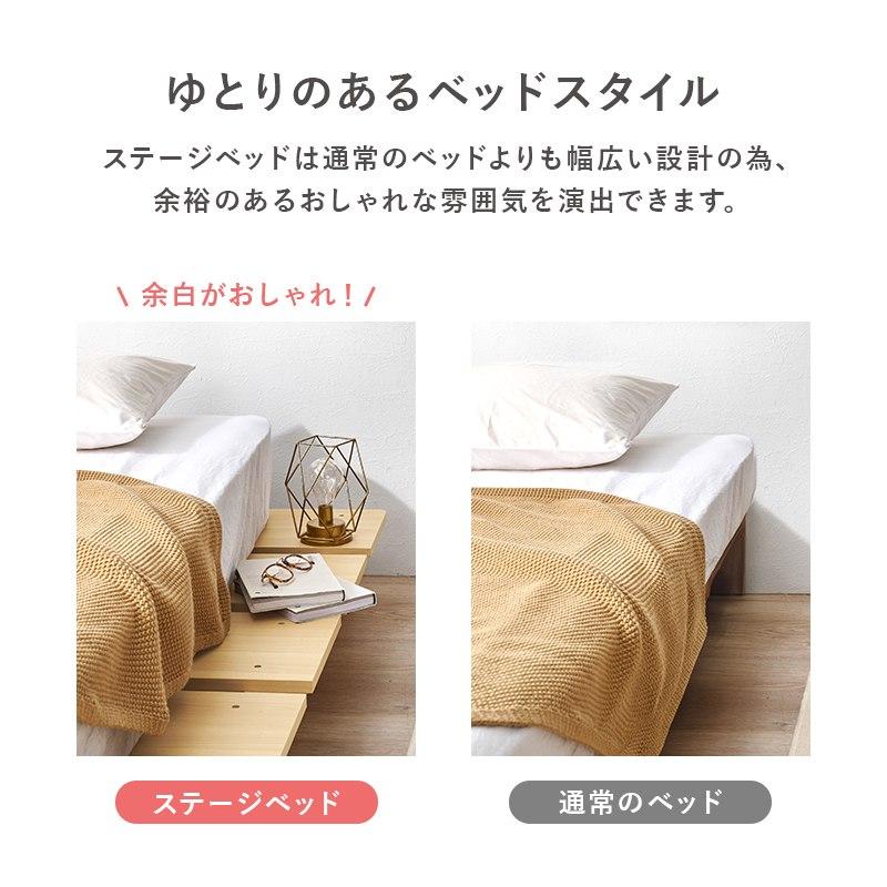 シングルベッド ボンネルコイルマットレス付き ステージベッド 幅広