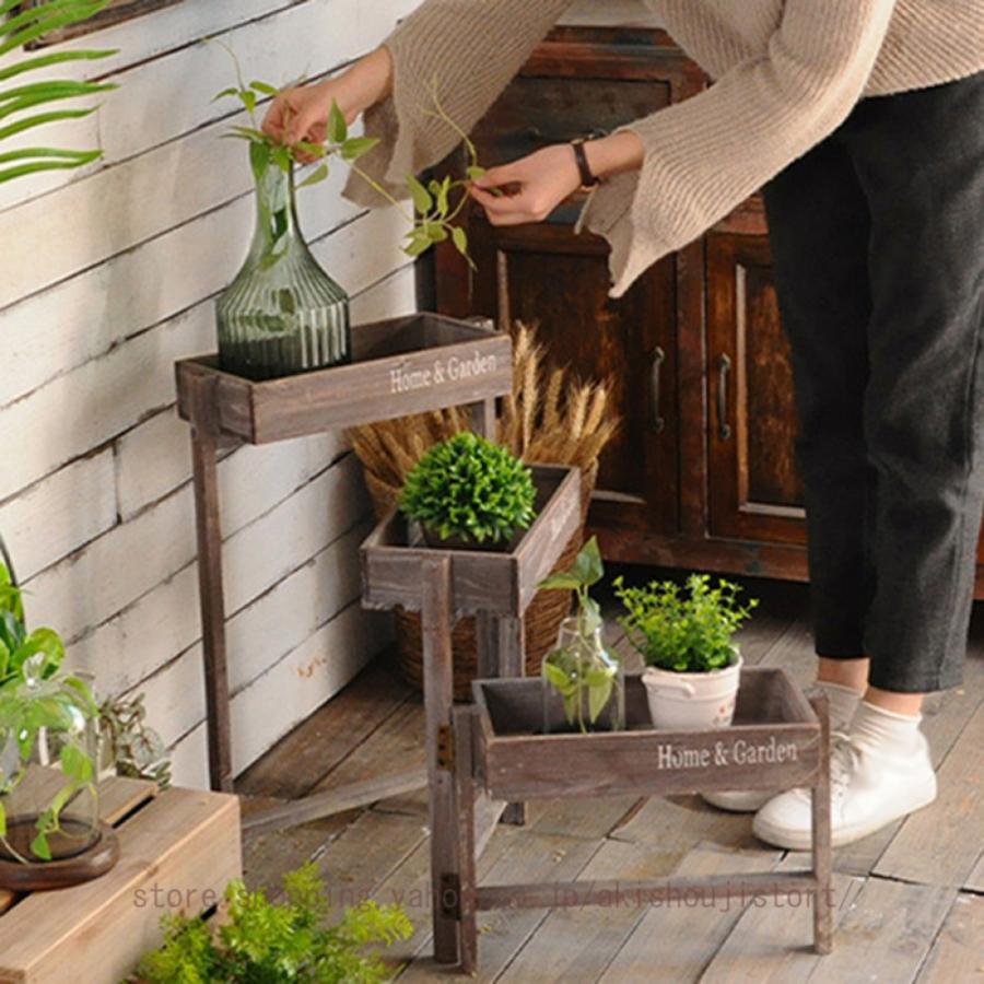 ガーデンラック 屋外 プランタースタンド フラワースタンド 室内 おしゃれ ガーデニング 花台 園芸 植物棚 盆栽 植木鉢 シンプル 複数の植物用 木製｜akishoujistort｜09