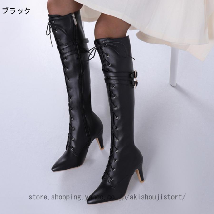厚底ブーツ ブーツ ニーハイ 膝丈 レースアップ 美脚 ロング 厚底ブーツ ブーツ ニーハイ 膝丈 レースアップ 美脚 ロング
