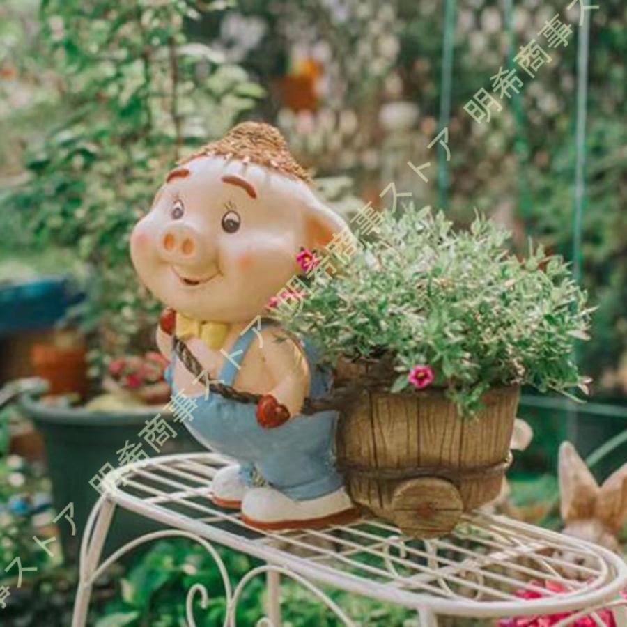 新品　カントリー　雑貨　オブジェ　インテリア　植木鉢を入れても良し　中は外せます 植木鉢 オブジェ ぶた 多肉植物鉢 大きい 北欧の工芸品 耐久性