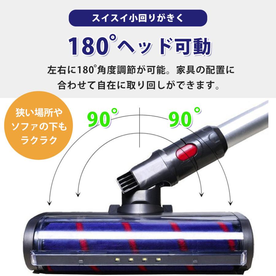 ダイソン クリーナーヘッド ソフトローラー Dyson V7 V8 V10 V11 V15 交換部品 互換品 掃除機 LEDライト付き｜akit-store｜06