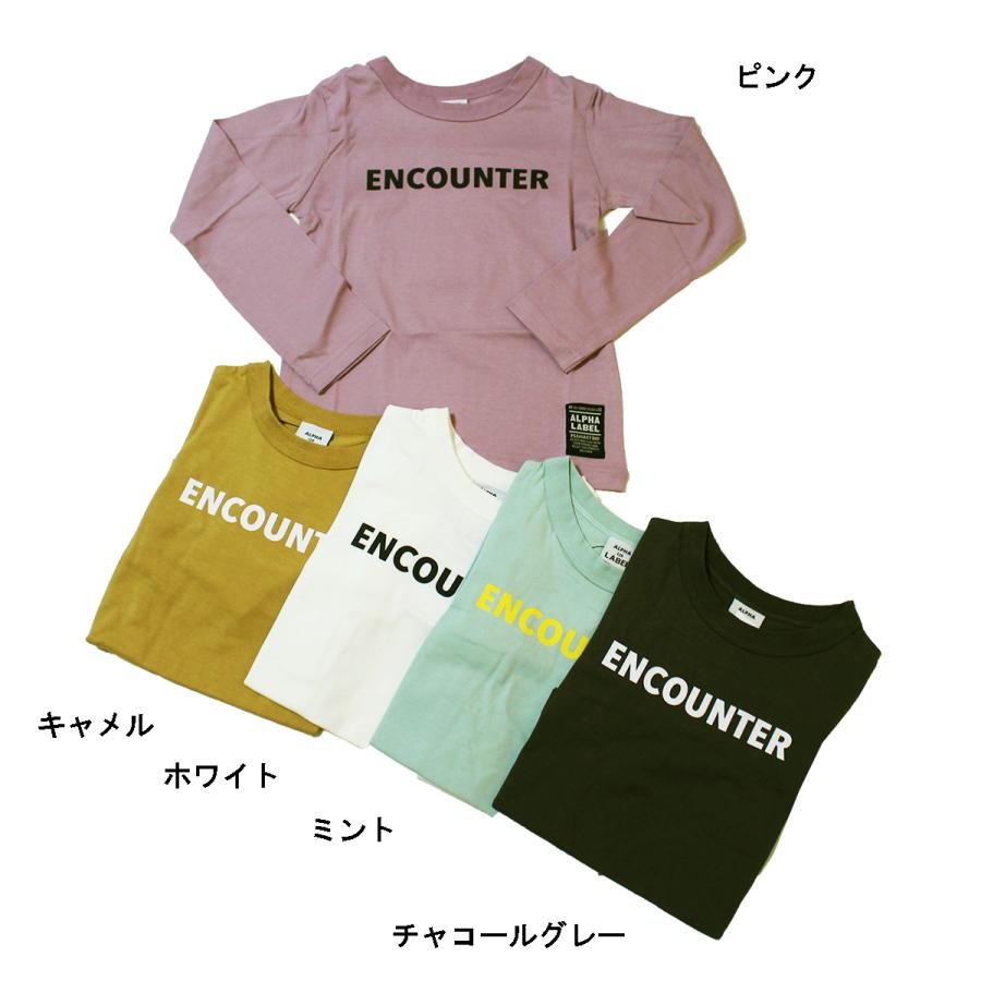 ALPHA LABEL 長袖Tシャツ キッズ ロゴ ENCOUNTER ロンT 子供服 男女 