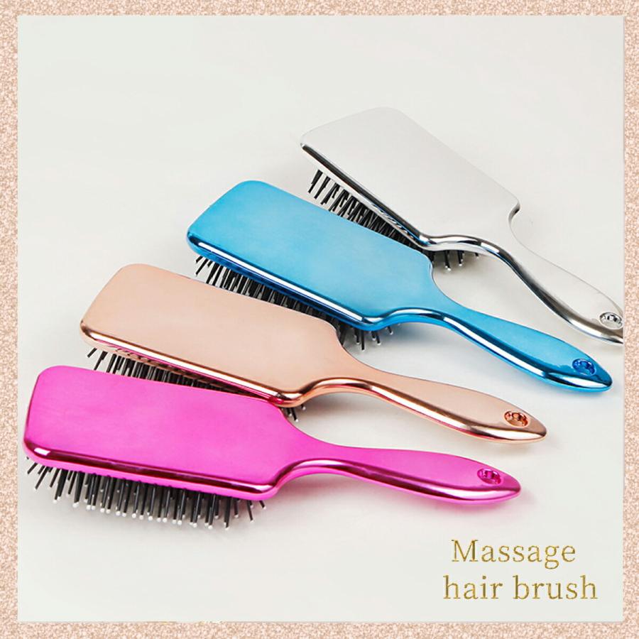 ヘアブラシ パドルブラシ マッサージ ヘアーブラシ クシ くし 丸型 角