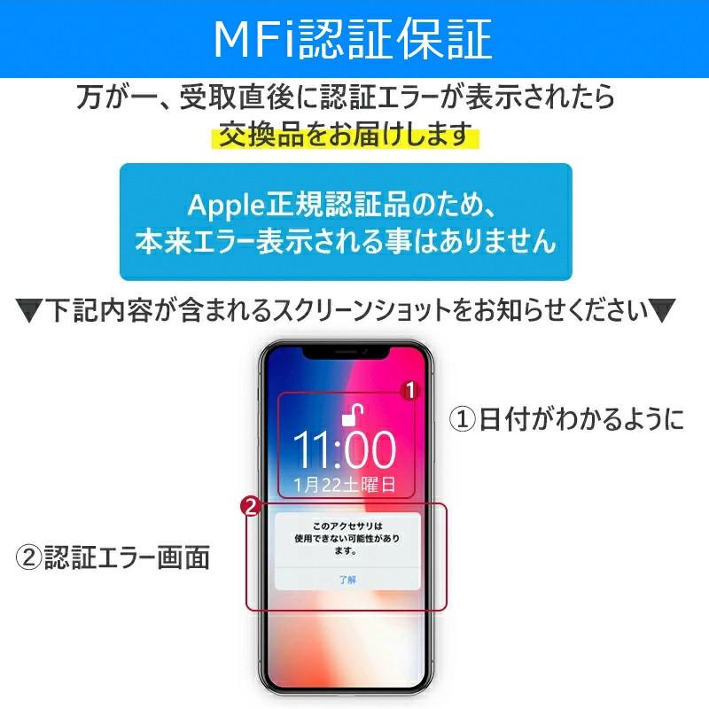 iPhone ケーブル iPhone 充電ケーブル 高速転送 充電器 充電ケーブル iPad iPhone14対応 高品質 Foxconn製 24ヶ月保証 超赤字セール 1m 3本セット｜akiya-store｜04