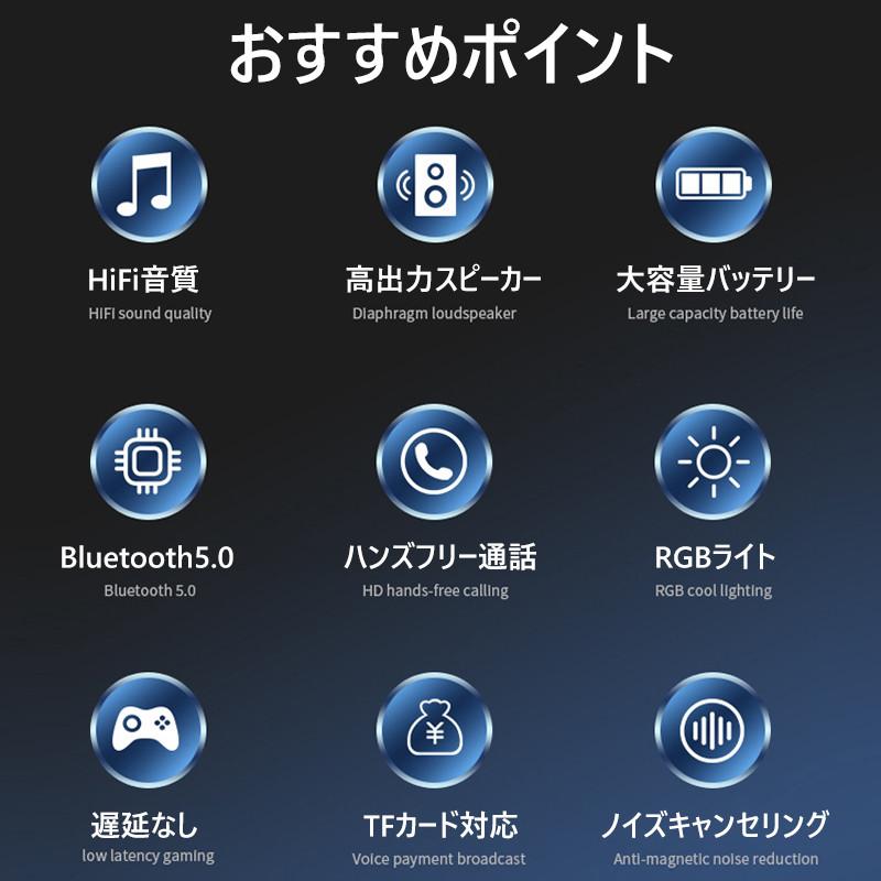 スピーカー Bluetoothスピーカー ワイヤレススピーカー RGB7色ライト ブルートゥーススピーカー Bluetooth5.0 HIFI高音質 TWS対応  おしゃれ｜akiya-store｜02