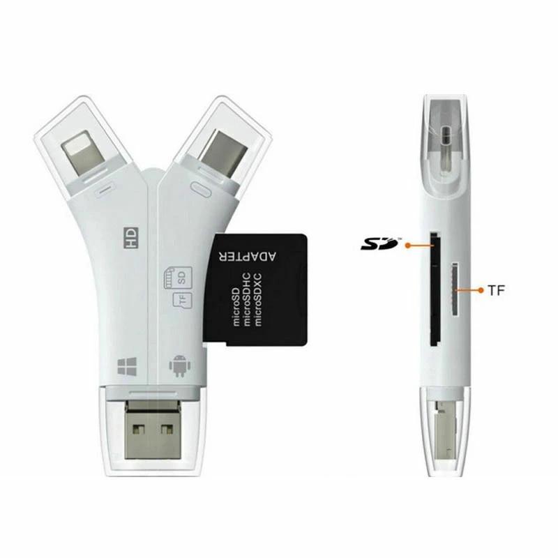 SDカードリーダー USBメモリ カメラリーダー USB メモリー マルチカードリーダー 4in1 iPhone iPad Android Type-C 内蔵 メモリー 携帯 写真 保存｜akiya-store｜18