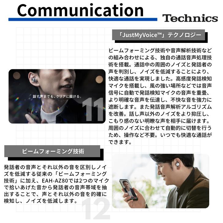 Technics テクニクス EAH-AZ80 完全ワイヤレスイヤホン ノイズ Technics テクニクス EAH-AZ80 完全ワイヤレスイヤホン ノイズ