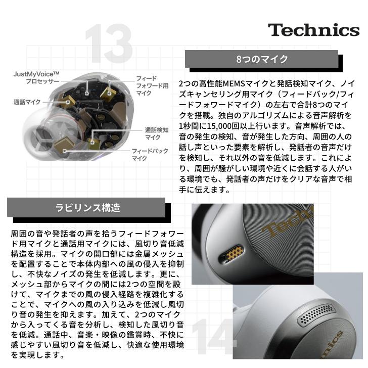 Technics テクニクス EAH-AZ80 完全ワイヤレスイヤホン ノイズ Technics テクニクス EAH-AZ80 完全ワイヤレスイヤホン ノイズ