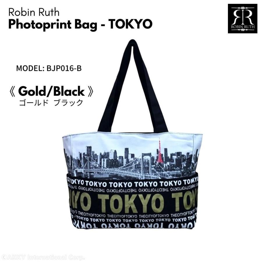 ROBIN RUTH フォトプリント バッグ TOKYO レッド/ゴールド BJP016 (カラー: 2色)｜akky-international｜03