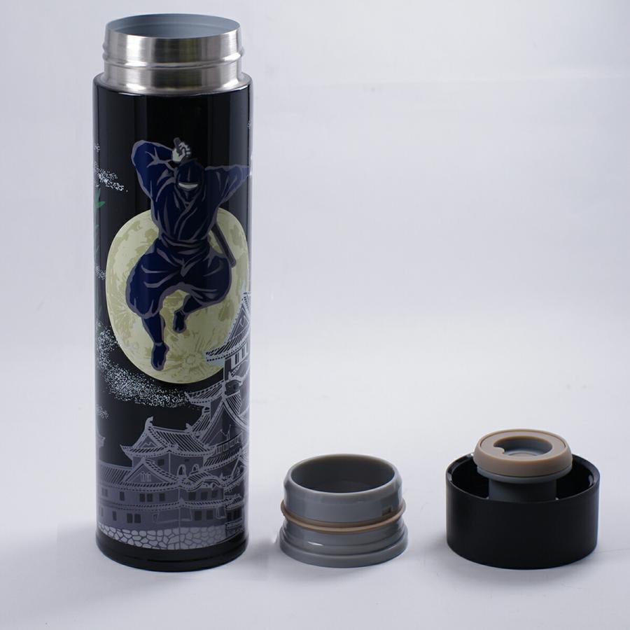 山中塗 ステンレスボトル 500ml 和風 軽量 スクリュー型 忍者 和 山中塗 ステンレスボトル 500ml 和風 軽量 スクリュー型 忍者 和