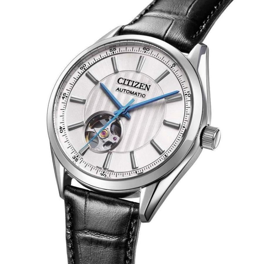 シチズン CITIZEN 腕時計 機械式 自動巻(手巻付き) 球面サファイアガラス 日本製 シルバー ブルー カーフ革 NH9111-11B メンズ 国内正規品｜akky-international｜05