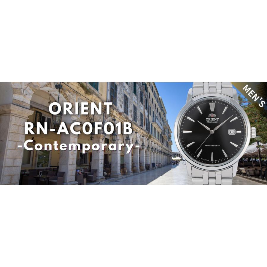 オリエント ORIENT 腕時計 コンテンポラリー 自動巻き(手巻付き) 日本製 ブラック メンズ RN-AC0F01B 国内正規品｜akky-international｜02