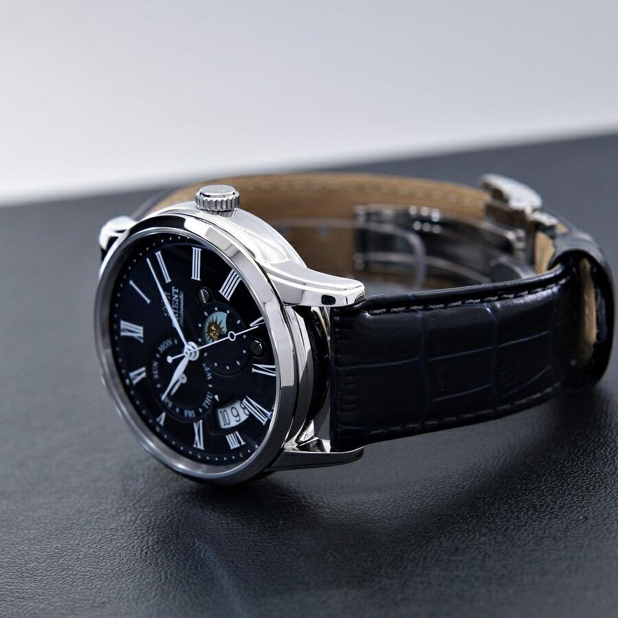 【美品】ORIENT 自動巻き 腕時計 黒　サン&ムーン　稼働品 ORIENT オリエント 腕時計 サン&ムーン 自動巻き(手巻付き) 海外