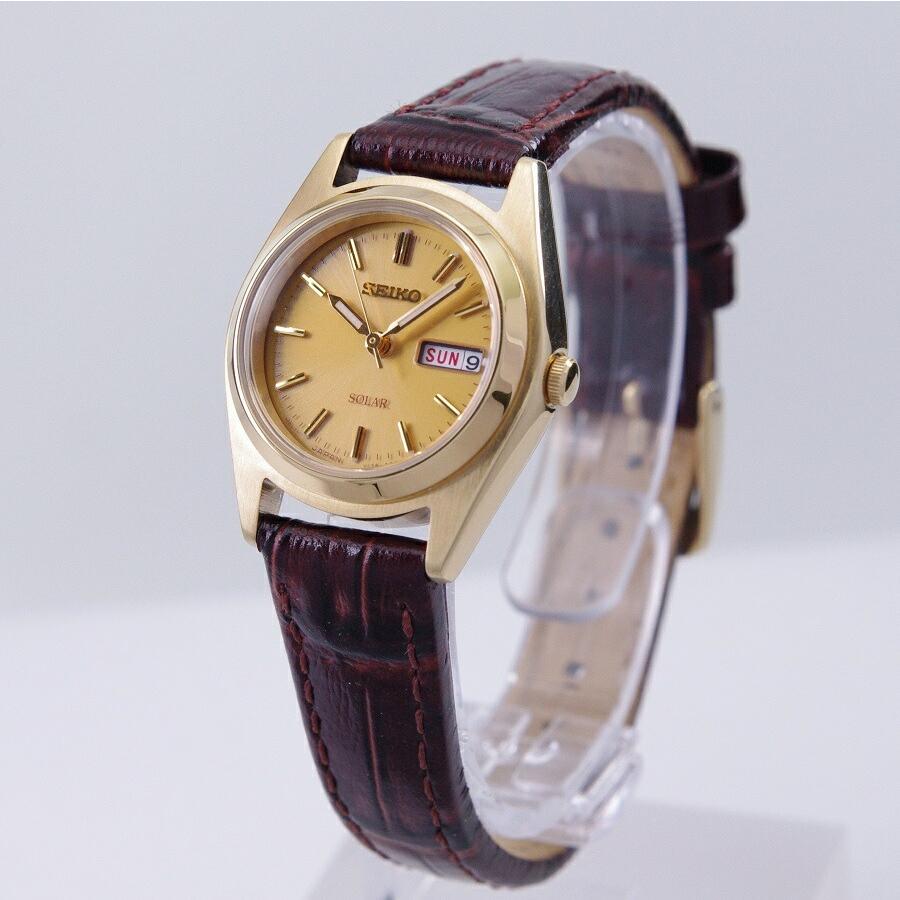 セイコー SEIKO 腕時計 ソーラー ゴールド文字盤 海外モデル SUT120 レディース [逆輸入品]｜akky-international｜03