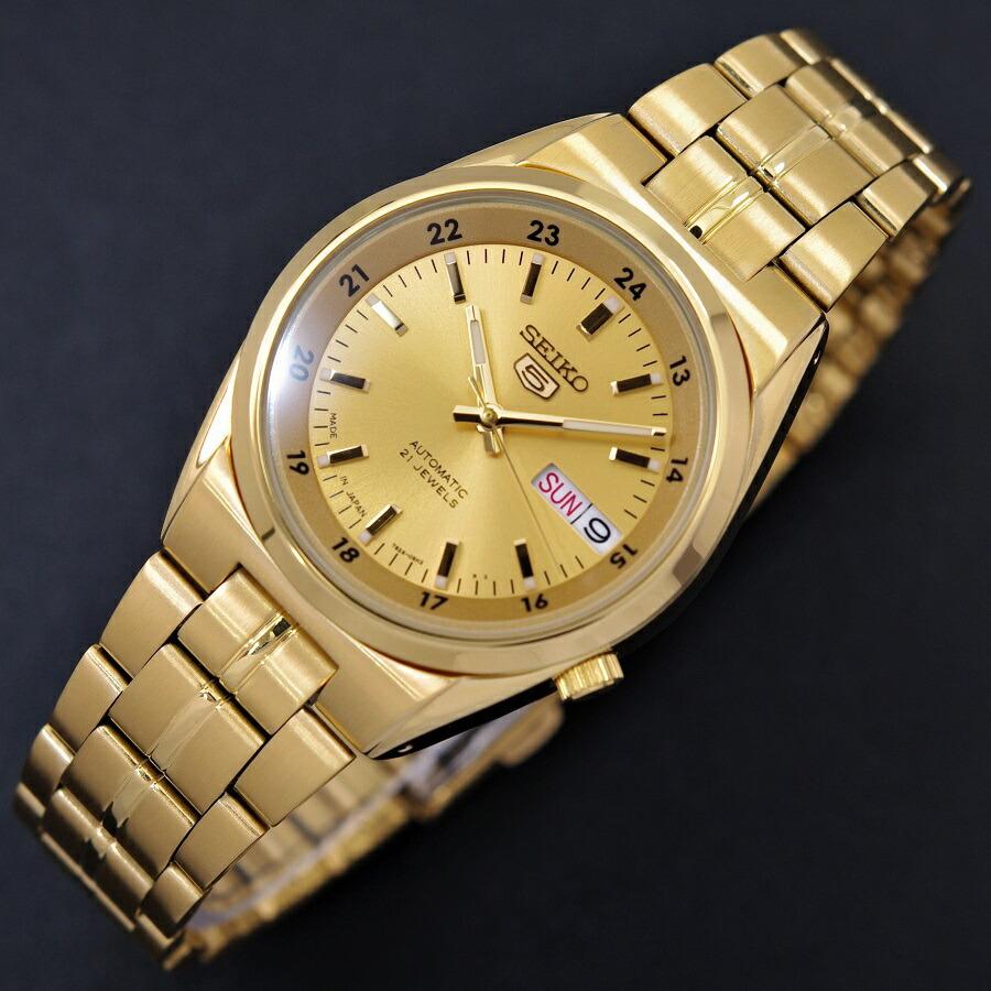 Seiko 5 セイコー SEIKO 腕時計 機械式 自動巻き ゴールド文字盤 Seiko 5 セイコー SEIKO 腕時計 機械式 自動巻き ゴールド文字盤