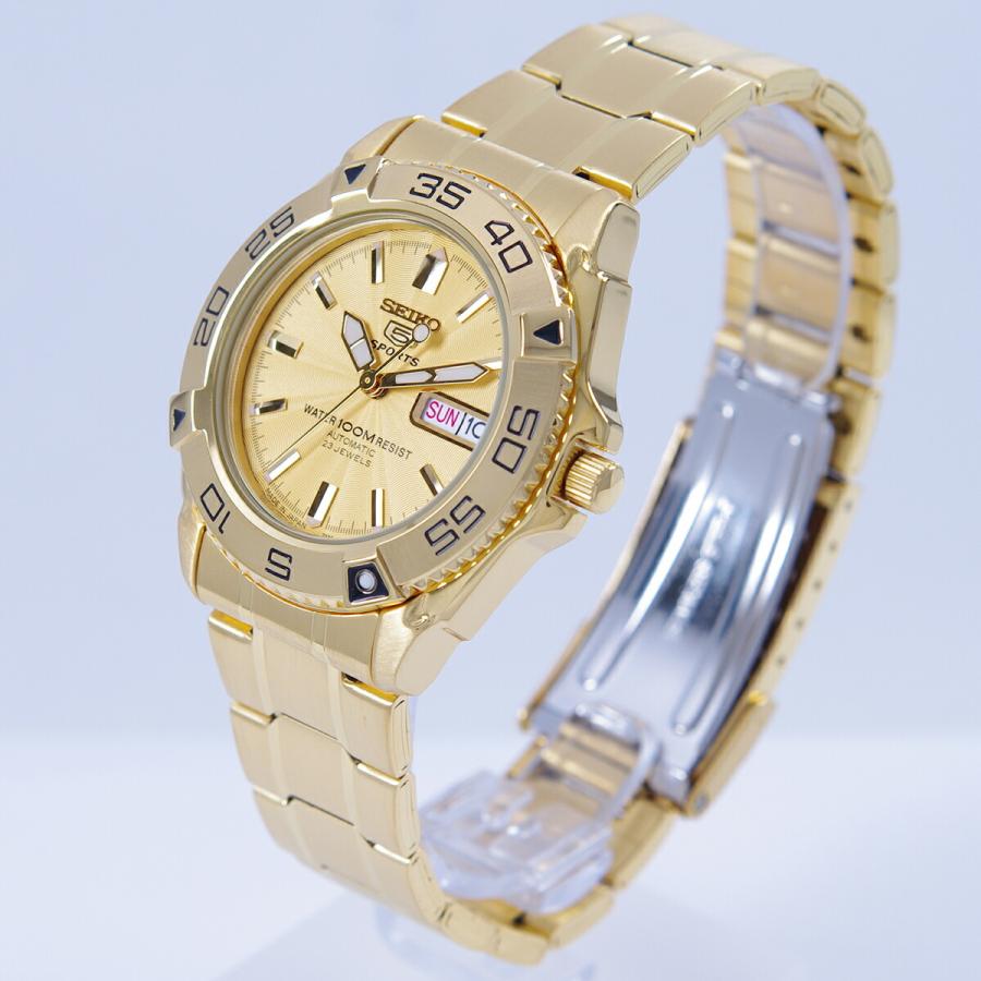 セイコー SEIKO 5 SPORTS 腕時計 海外モデル 自動巻き ゴールドカラー 