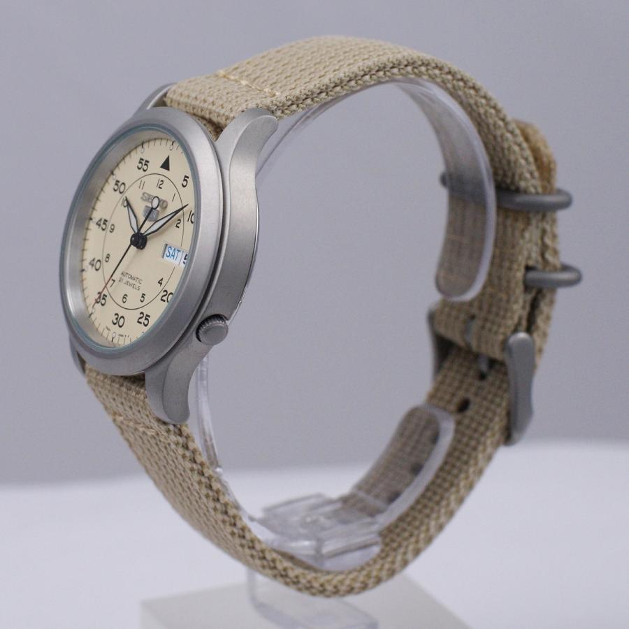 セイコー SEIKO 5 腕時計 海外モデル 自動巻き ミリタリー ベージュ 
