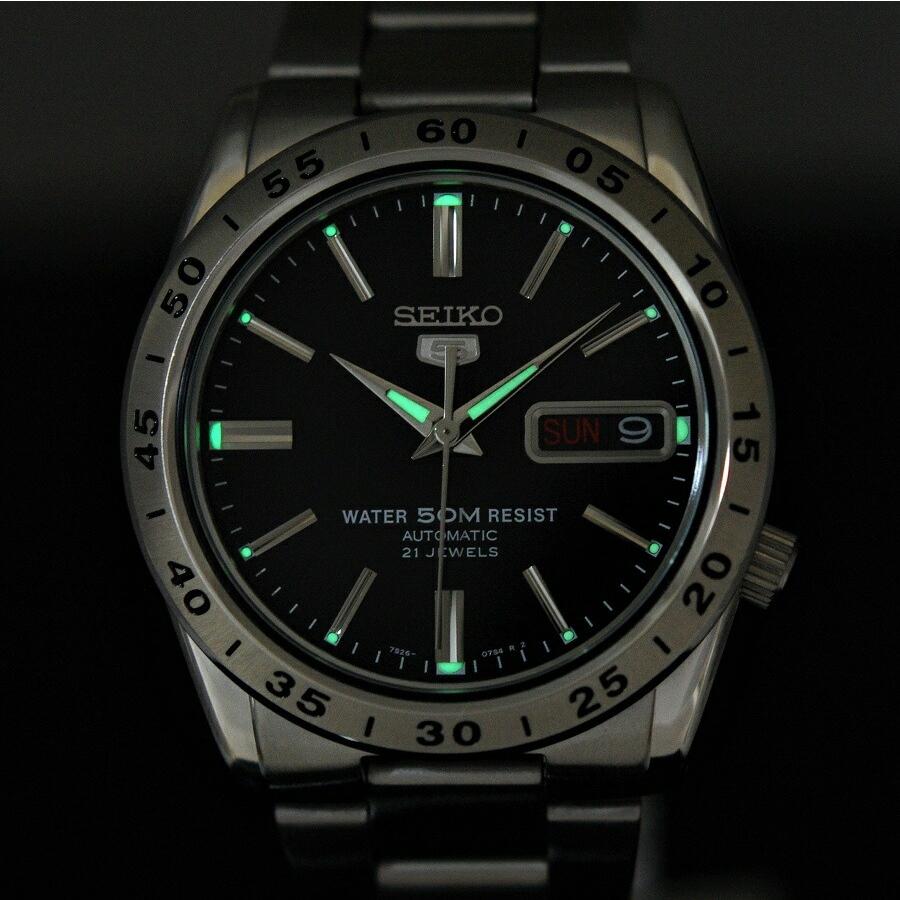 セイコー SEIKO 5 腕時計 機械式 自動巻き ブラック文字盤 海外モデル 裏蓋スケルトン SNKE01K1 メンズ 逆輸入品｜akky-international｜09