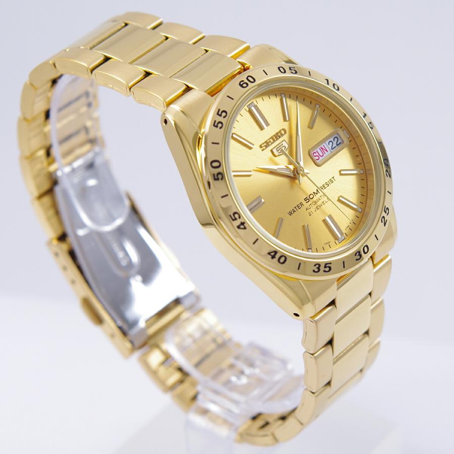 セイコー SEIKO 5 腕時計 海外モデル 自動巻き ゴールドカラー 裏蓋 
