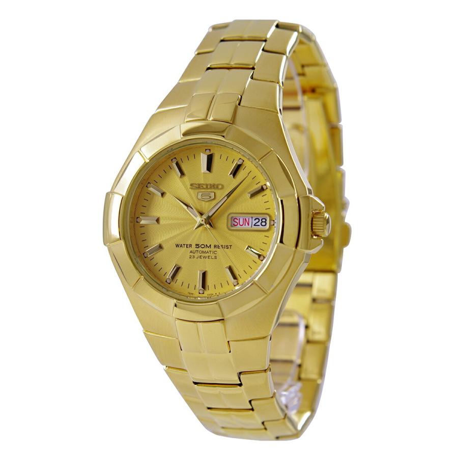 SEIKO 5 自動巻き　デイデイト　裏スケ　ゴールド 希少】SEIKO 5 ファイブ 自動巻き デイデイト 稼動品 裏スケ
