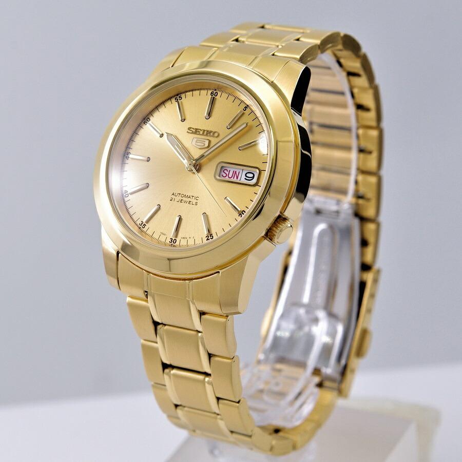 セイコー SEIKO 5 腕時計 自動巻き 海外モデル ゴールド SNKE56K1