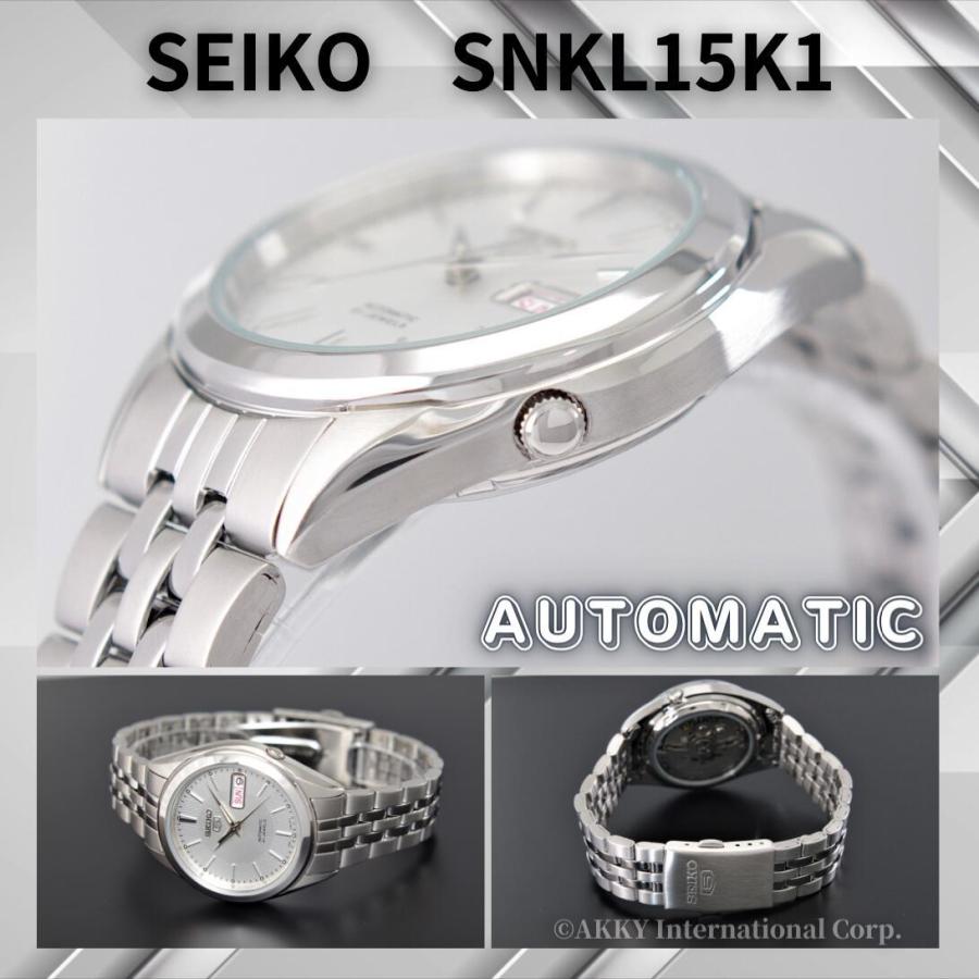 セイコー SEIKO 5 腕時計 海外モデル 自動巻き シルバー文字盤 SNKL15K1 メンズ 逆輸入品｜akky-international｜12