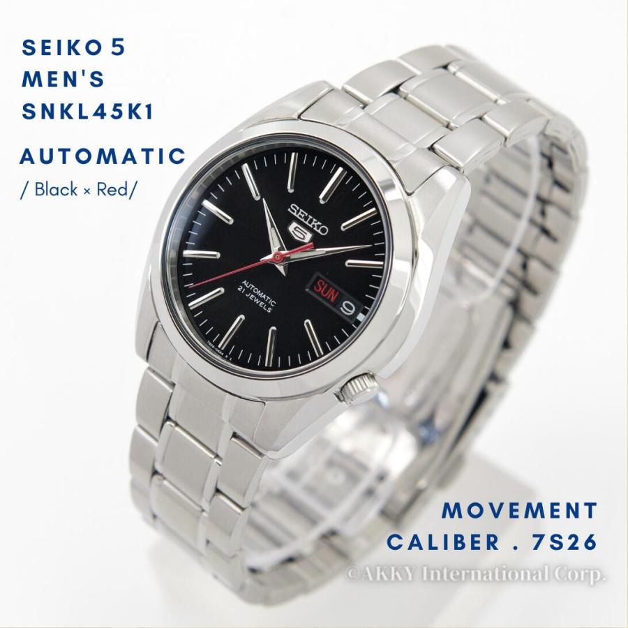 セイコー SEIKO 5 腕時計 海外モデル 自動巻き ブラック文字盤 SNKL45K1 メンズ [逆輸入品]｜akky-international｜07