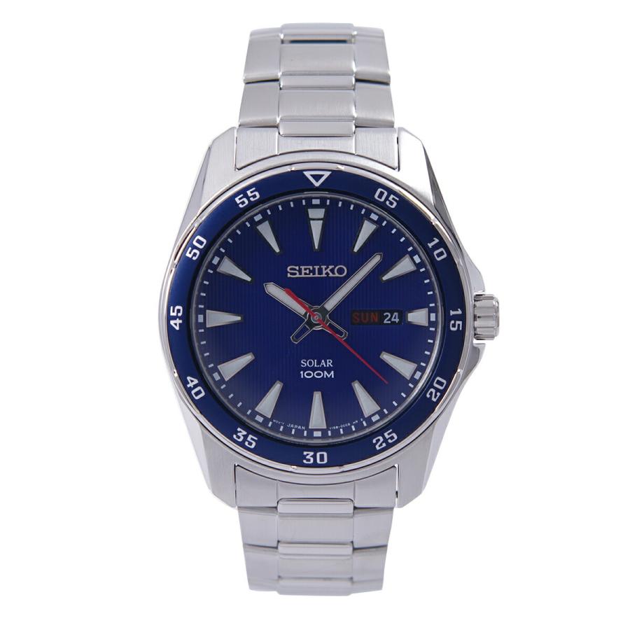 SEIKO セイコー 腕時計 ソーラー 100M防水 ネイビー文字盤 海外モデル 