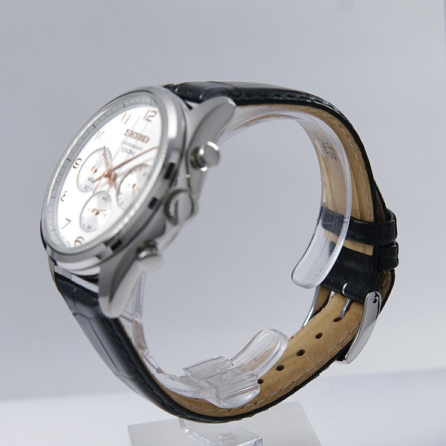セイコー SEIKO 腕時計 クオーツ クロノグラフ 100M防水 ホワイト文字 