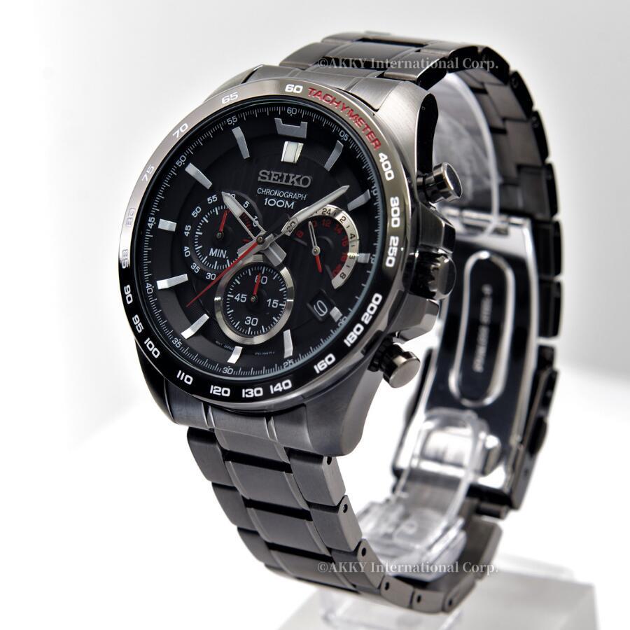 SEIKO セイコー 腕時計 クオーツ クロノグラフ 100M防水 ガン SEIKO セイコー 腕時計 クオーツ クロノグラフ 100M防水 ガン