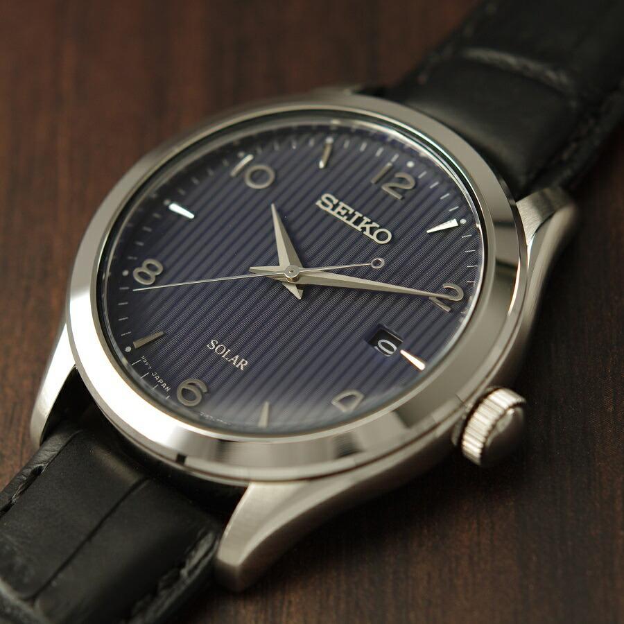 セイコー SEIKO 腕時計 ソーラー クオーツ レザー 海外モデル SNE491P1 メンズ [逆輸入品]