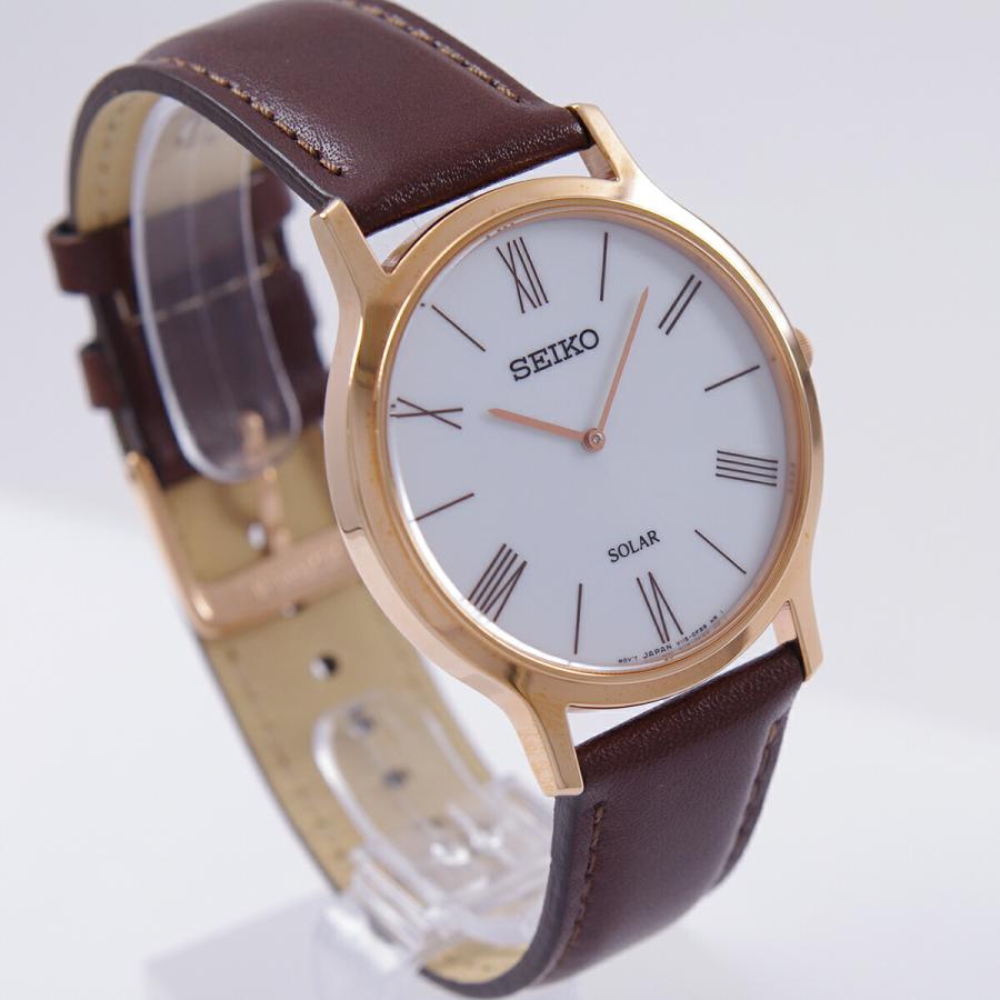 セイコー SEIKO 腕時計 ソーラー SOLAR 日本製ムーブメント 海外モデル ホワイト文字盤 革ベルト SUP854P1 メンズ [逆輸入品]