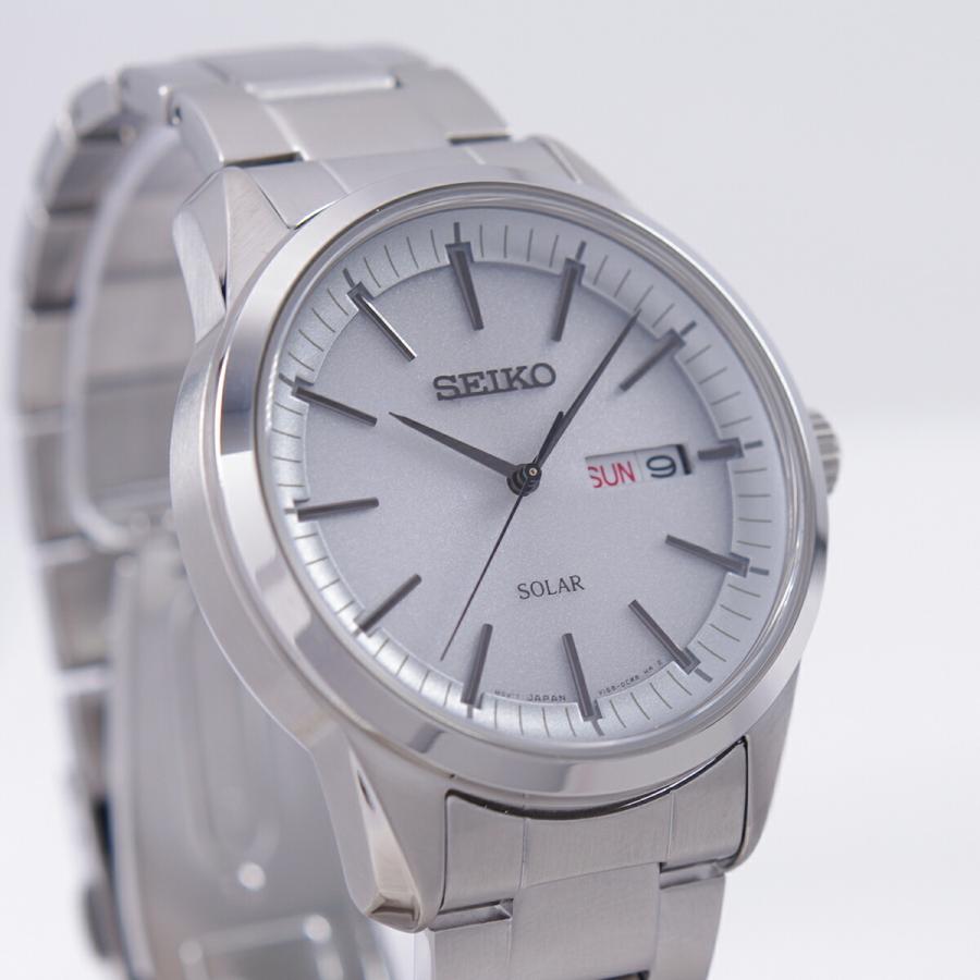 セイコー SEIKO 腕時計 ソーラー 100M防水 サファイアガラス シルバー 