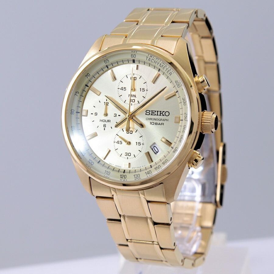 SEIKO（セイコー） 腕時計 クオーツ式 クロノグラフ ゴールド文字盤