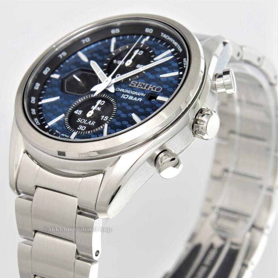 セイコー SEIKO 腕時計 ソーラー クロノグラフ 海外モデル マッキナ スポルティーバ ブルー SSC801P1 メンズ [逆輸入品]｜akky-international｜05