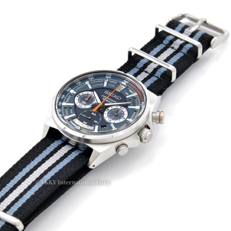 SEIKO セイコー 腕時計 クロノグラフ ブルー ナイロンバンド SEIKO セイコー 腕時計 クロノグラフ ブルー ナイロンバンド