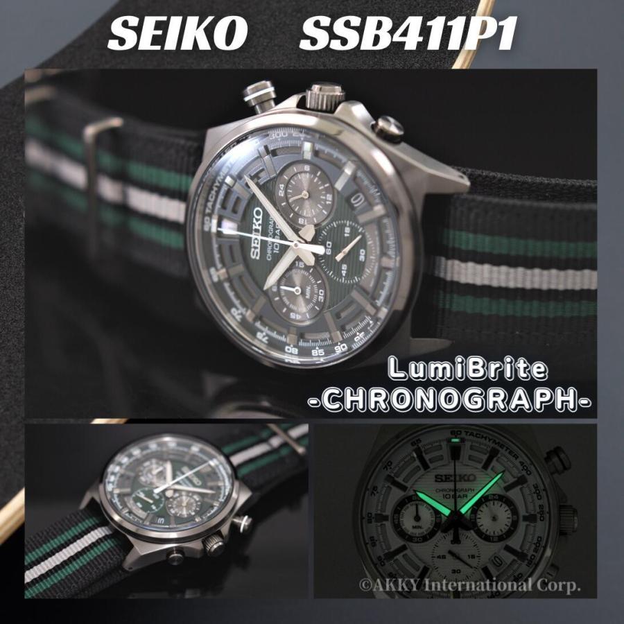 セイコー SEIKO 腕時計 クロノグラフ グリーン ナイロンバンド 海外モデル SSB411P1 メンズ [逆輸入品]｜akky-international｜12