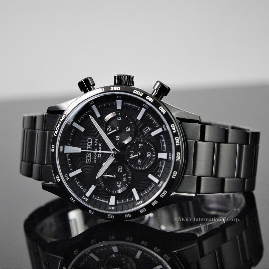 SEIKO セイコー 腕時計 クロノグラフ ブラック 海外モデル SEIKO セイコー 腕時計 クロノグラフ ブラック 海外モデル