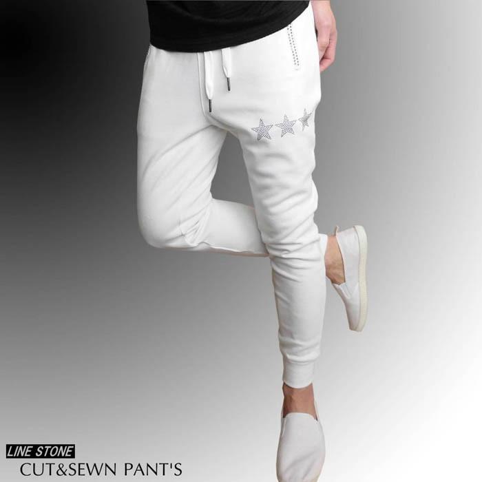 スター 星 ラインストーン メンズ カットソーパンツ スウェットパンツ