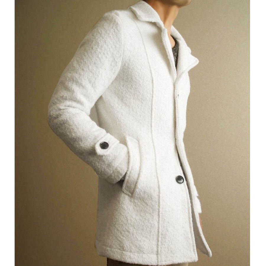 ブークレ ボア ステンカラー コート チェスター ボアコート モコモコ