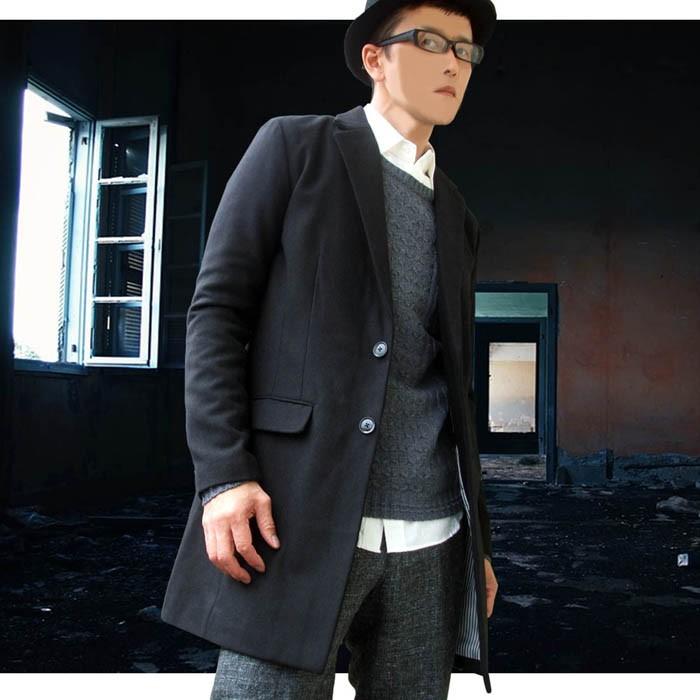 チェスターコート メンズ ウール混 コート ロングコート 内ポケット